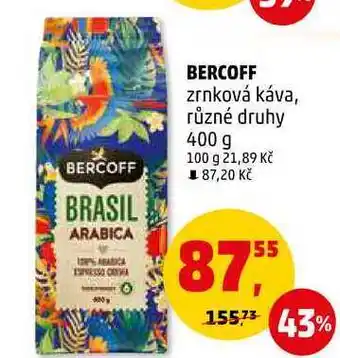 Penny Market Bercoff zrnková káva, různé druhy, 400 g nabídka