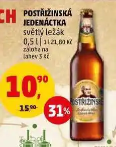 Penny Market Postřižinská jedenáctka světlý ležák, 0,5 l nabídka