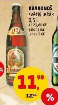 Penny Market Krakonoš světlý ležák, 0,5 l nabídka