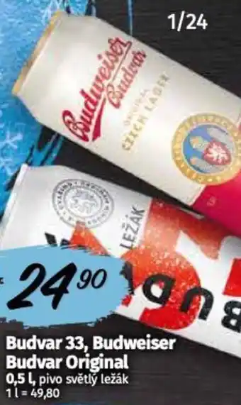 Coop Budvar 33, Budweiser Budvar Original 0,5L nabídka