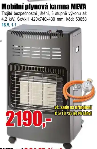 EVA Mobilní plynová kamna MEVA nabídka