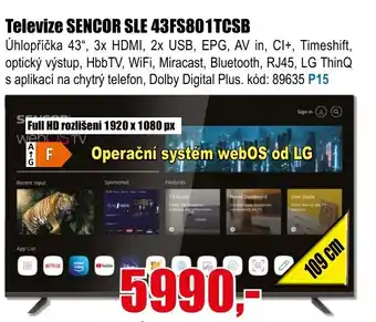 EVA Televize SENCOR SLE 43FS801TCSB nabídka