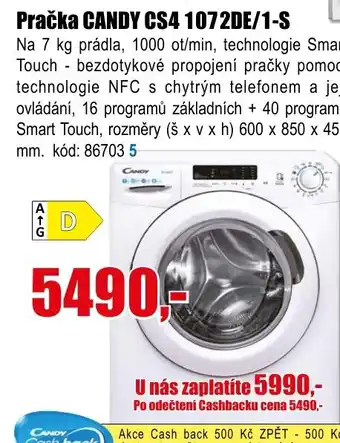 EVA Pračka CANDY CS4 1072DE/1-S nabídka
