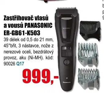 EVA Zastřihovač vlasů a vousů PANASONIC ER-GB61-K503 nabídka