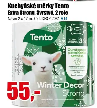 EVA Kuchyňské utěrky Tento Extra Strong, 3vrstvé, 2 role nabídka
