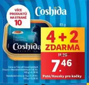 Lidl Coshida paté / kousky pro kočky nabídka
