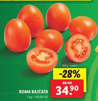 Lidl Roma rajčata nabídka