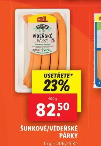 Lidl Šunkové / vídeňské párky nabídka