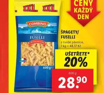 Lidl Špagety / fusilli nabídka