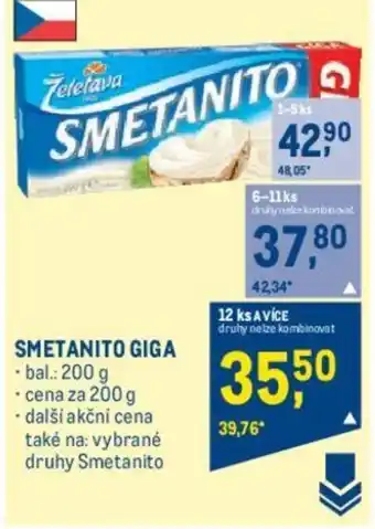 Makro SMETANITO GIGA nabídka