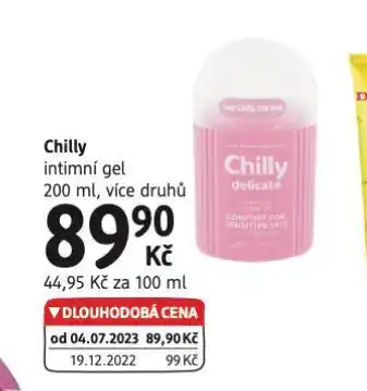 dm drogerie Chilly intimní gel nabídka
