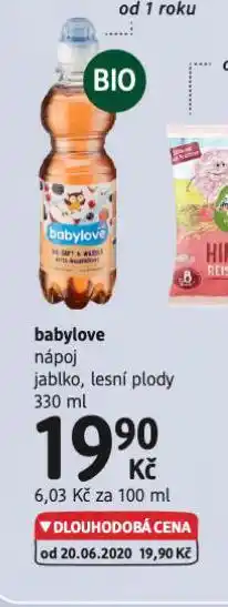 dm drogerie Babylove nápoj nabídka