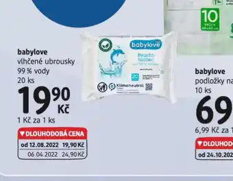 dm drogerie Babylove vlhčené ubrousky nabídka