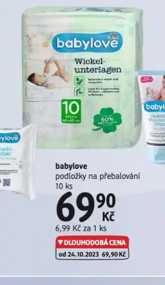 dm drogerie Babylove podložky na přebalování nabídka