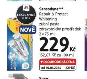 dm drogerie Sensodyne repair & protect whitening zubní pasta nabídka