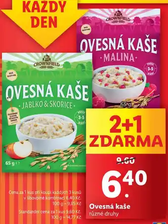 Lidl Ovesná kaše nabídka
