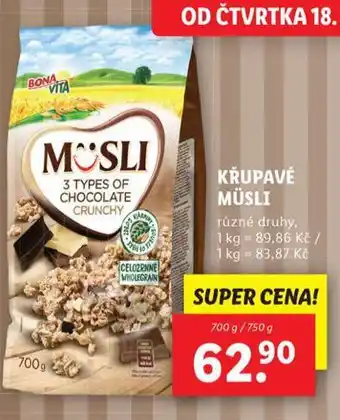 Lidl Křupavé musli nabídka