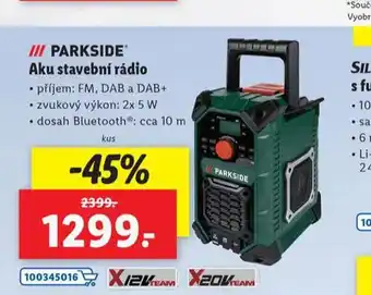 Lidl Parkside aku stavební rádio nabídka