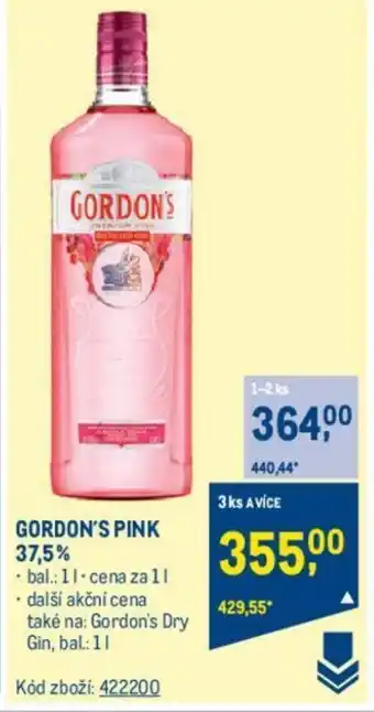 Makro GORDON'S PINK 37.5% nabídka