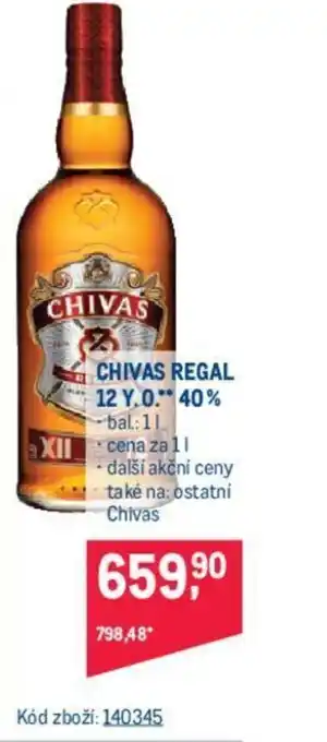 Makro CHIVAS REGAL 12 Y.O. 40% nabídka