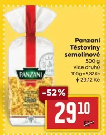 Billa Panzani Těstoviny semolinové nabídka