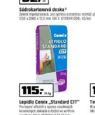 OBI Lepidlo cemix standard c1t nabídka