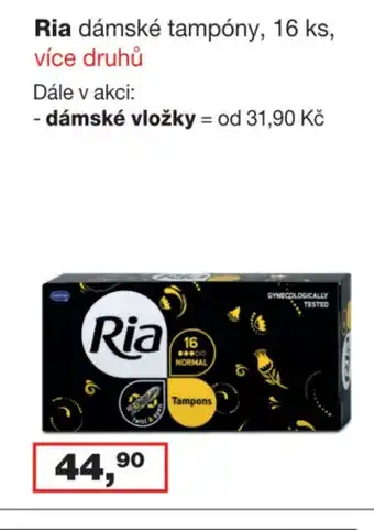 Ráj drogerie Ria dámské tampóny nabídka