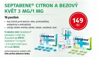 SEPTABENE CITRON A BEZOVÝ KVĚT 3 MG/1 MG