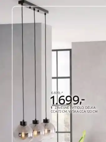 Kika Nábytek ZÁVĚSNÉ SVÍTIDLO, DÉLKA CCA 72 CM, VÝŠKA CCA 120 CM nabídka