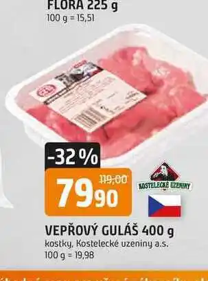 Trefa Kostelecké uzeniny vepřový guláš 400 g nabídka
