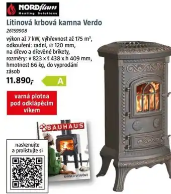 Bauhaus Litinová krbová kamna Verdo nabídka