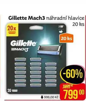 Teta Gillette mach3 náhradní hlavice k holicímu strojku 20 ks nabídka