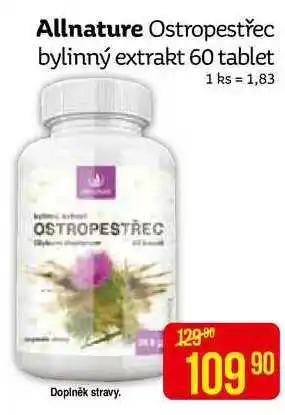Teta Allnature ostropestřec bylinný extrakt 60 tablet nabídka