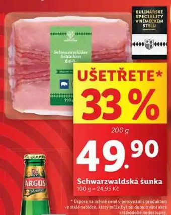 Lidl Schwarzwaldská šunka, 200 g nabídka