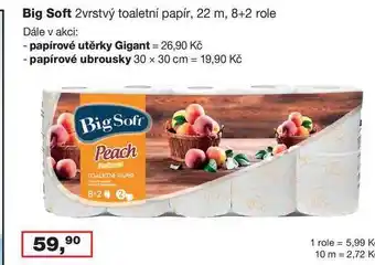 Ráj drogerie Big soft 2vrstvý toaletní papír, 22 m, 8+2 role nabídka