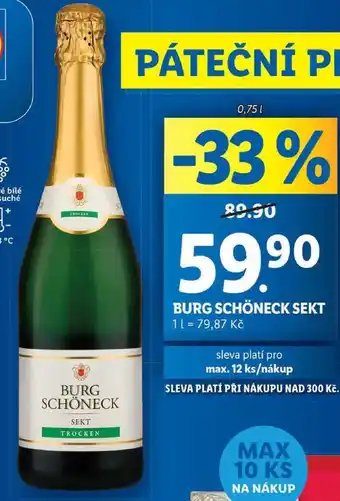 Lidl Burg schöneck sekt, 0,75 l nabídka