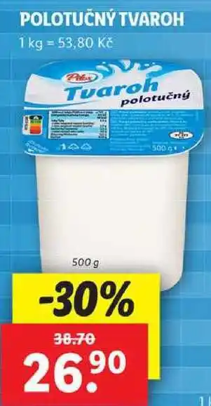 Lidl Polotučný tvaroh, 500 g nabídka