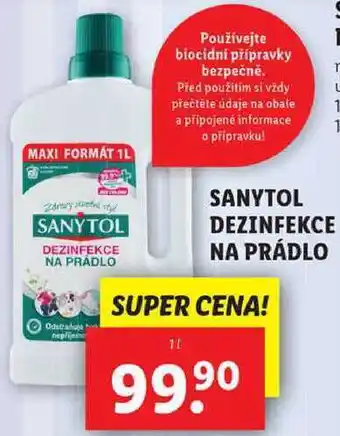 Lidl Sanytol dezinfekce na prádlo, 1 l nabídka