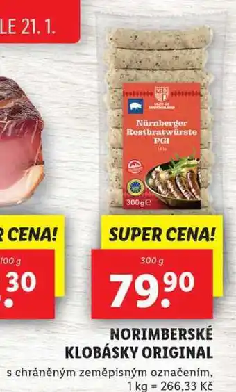 Lidl Norimberské klobásky original, 300 g nabídka