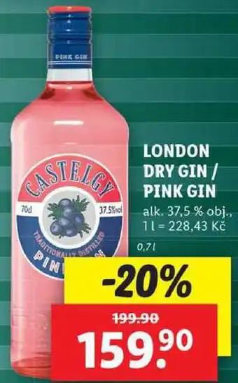Lidl London dry gin / pink gin, 0,7 l nabídka