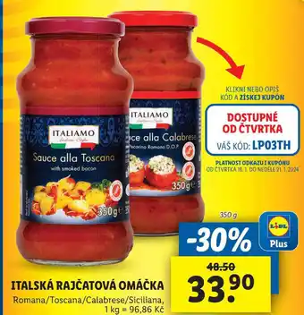 Lidl Italská rajčatová omáčka, 350 g nabídka