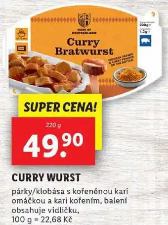 Lidl Curry wurst, 220 g nabídka