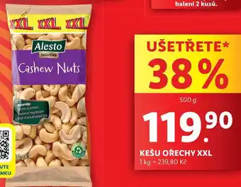 Lidl Kešu ořechy xxl, 500 g nabídka