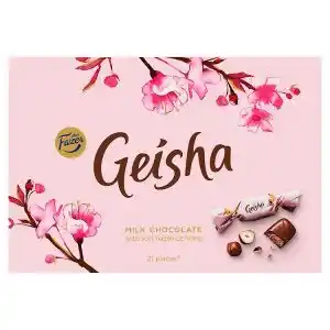 Lidl Fazer geisha mléčné čokoládové bonbony s náplní z lískových oříšků a nugátu 150g nabídka