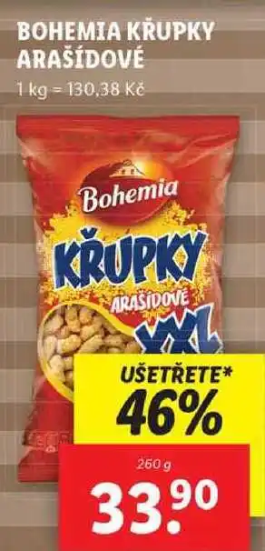 Lidl Bohemia křupky arašídové, 260 g nabídka