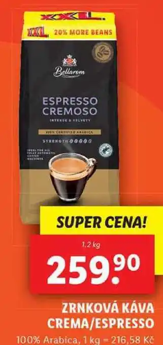 Lidl Zrnková káva crema/espresso, 1,2 kg nabídka