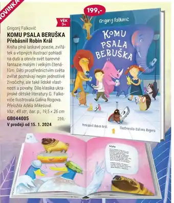 Knižní klub Grigorij Falkovič KOMU PSALA BERUŠKA Přebásnil Robin Král nabídka