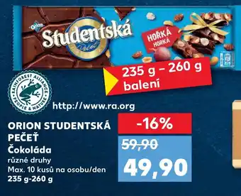 Kaufland ORION STUDENTSKÁ PEČEŤ Čokoláda nabídka