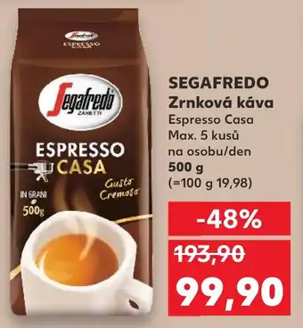 Kaufland SEGAFREDO Zrnková káva nabídka