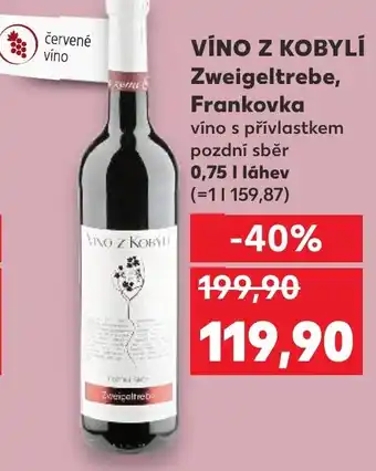 Kaufland VÍNO Z KOBYLÍ Zweigeltrebe, Frankovka nabídka